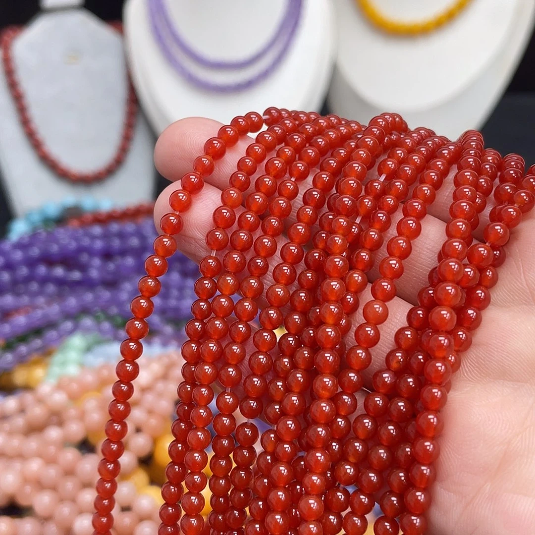 玛瑙/玉髓未镶嵌半成品红玛瑙4m