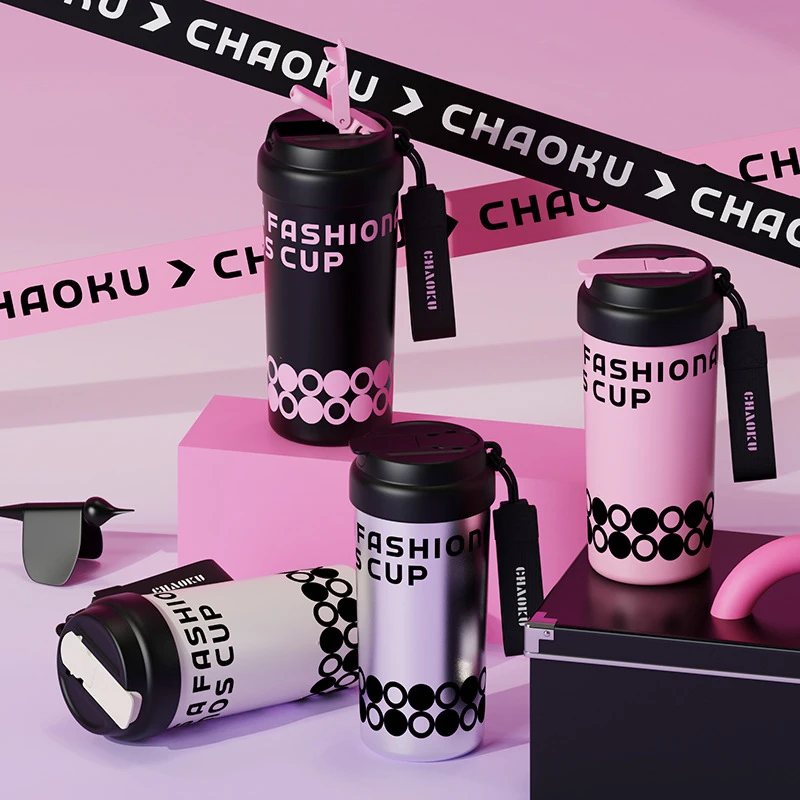 时尚带茶隔陶瓷内胆保温杯男女通用的便携泡茶杯网红可爱创意简约