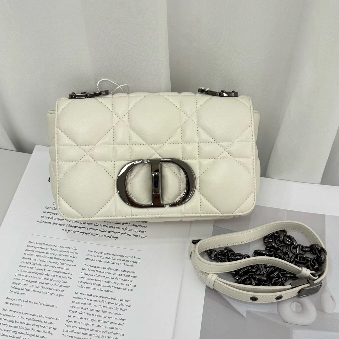 99新 DIOR/迪奥 迪奥caro小号奶昔白斜挎包