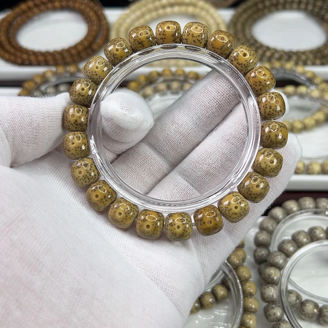 手串星月菩提石玉古铜色11×10针尖星点货一物一图