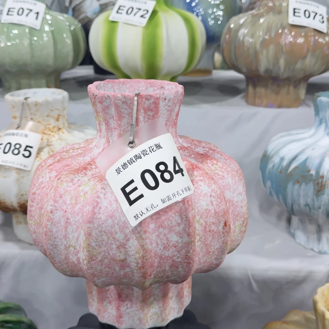 再***波陶摆件景德镇高温花瓶编码e084高27口8默认无孔