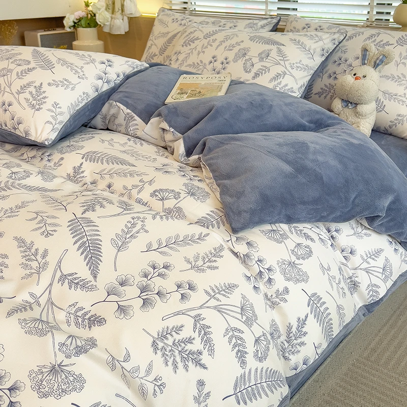 A类双面可用牛奶绒被套单件加绒200x230cm秋冬季被罩家用款单人被