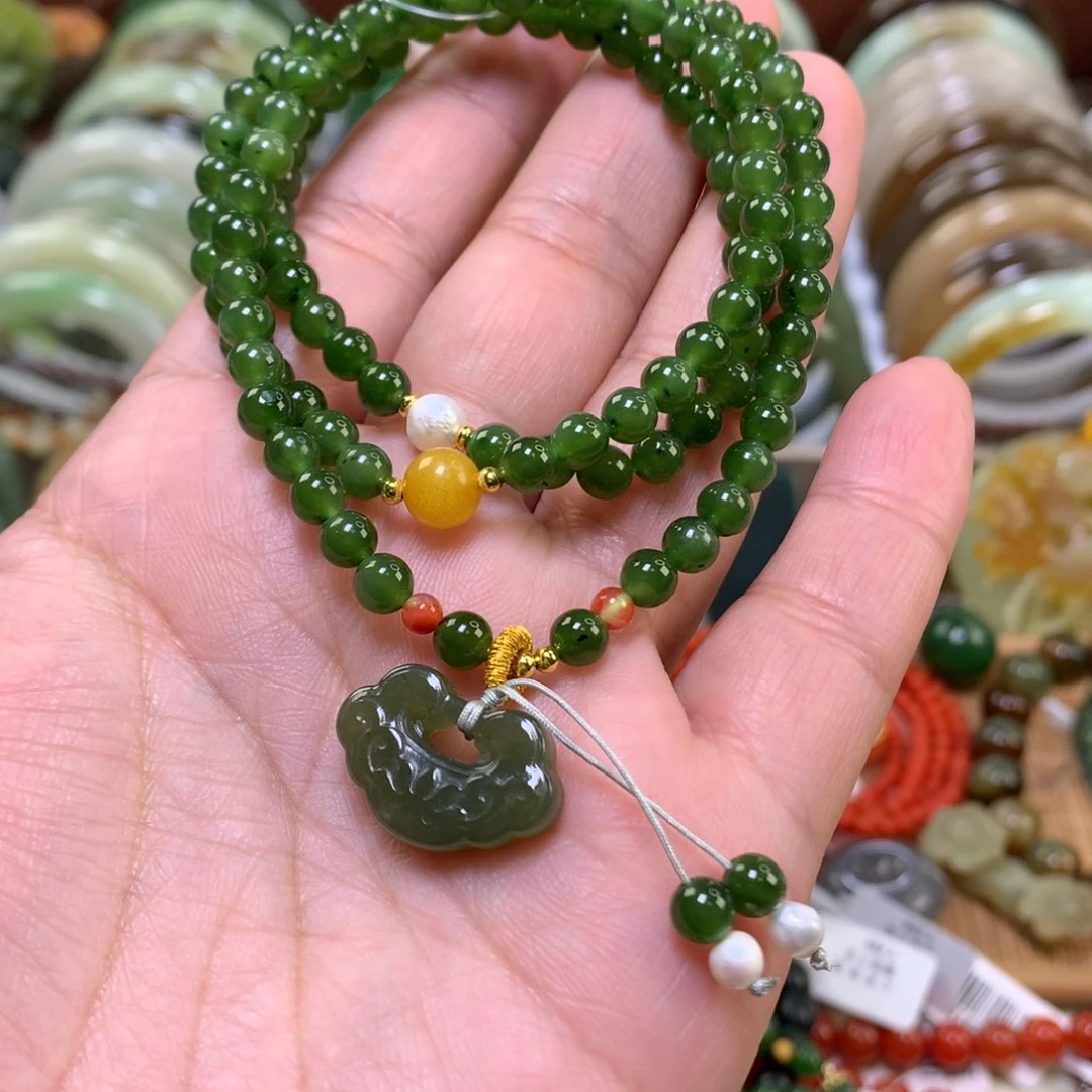 和田玉未镶嵌手链卡0.5