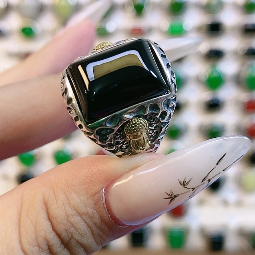 【闪购商品】玛瑙/玉髓戒指银S925镶嵌