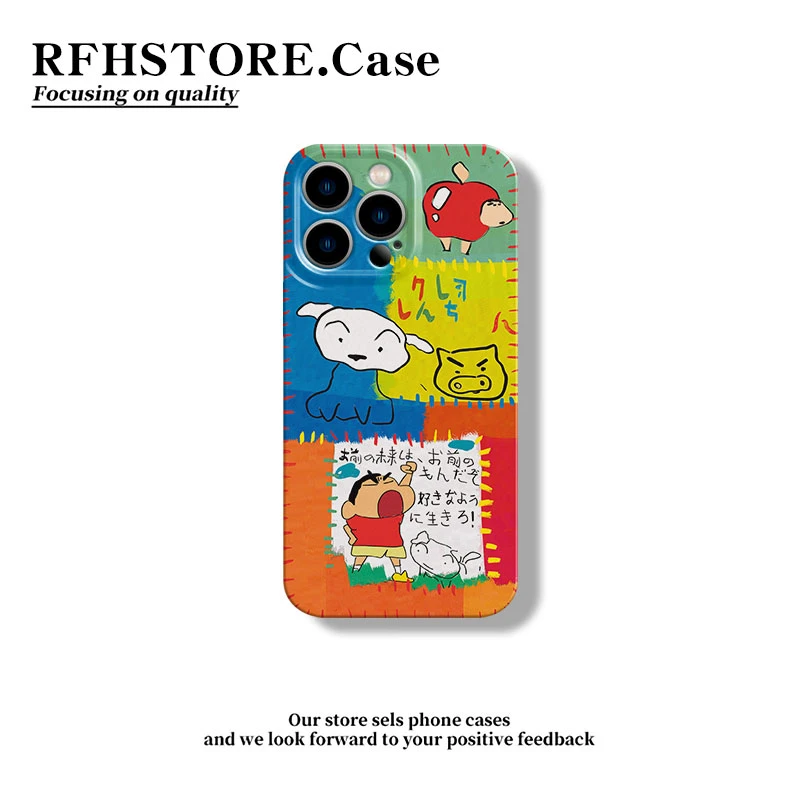 闪度侠涂鸦拼接小白小新适用iPhone17菲林手机壳华为vivo小米oppo