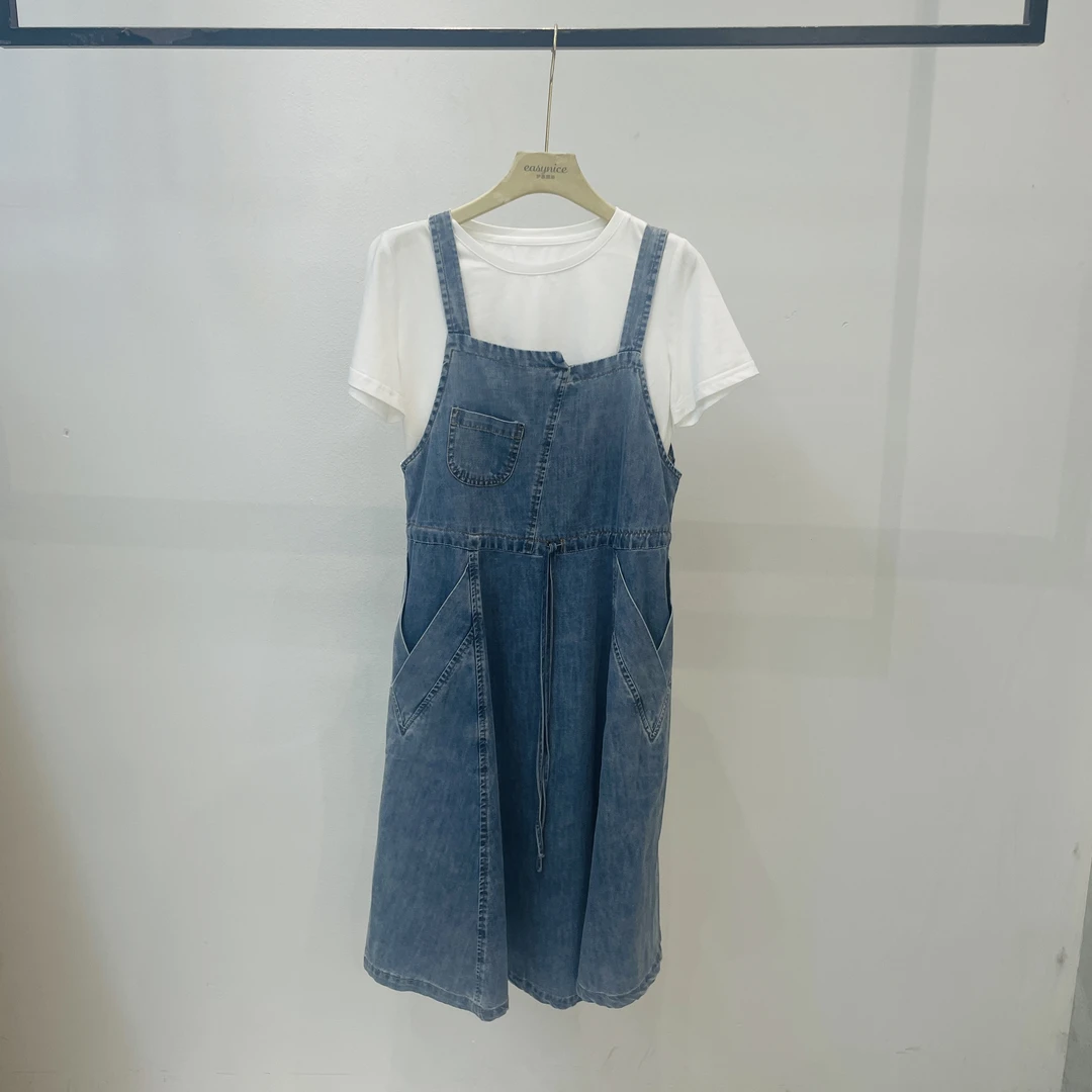 【麦丝】休闲百搭宽松显瘦T恤牛仔裙两件套 ZZ-5882