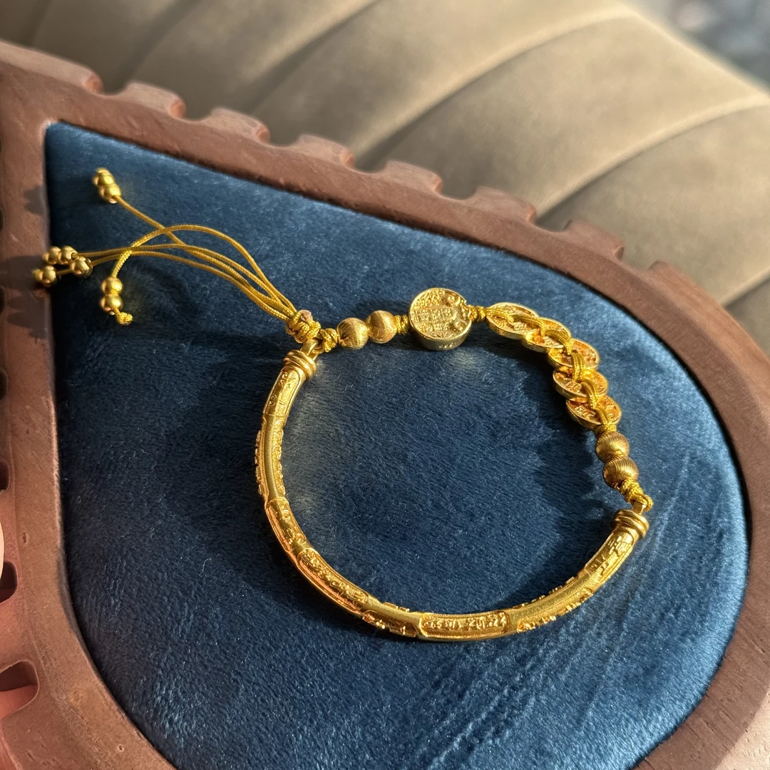 铜合金手镯 财神五帝钱半手镯【金运来财】