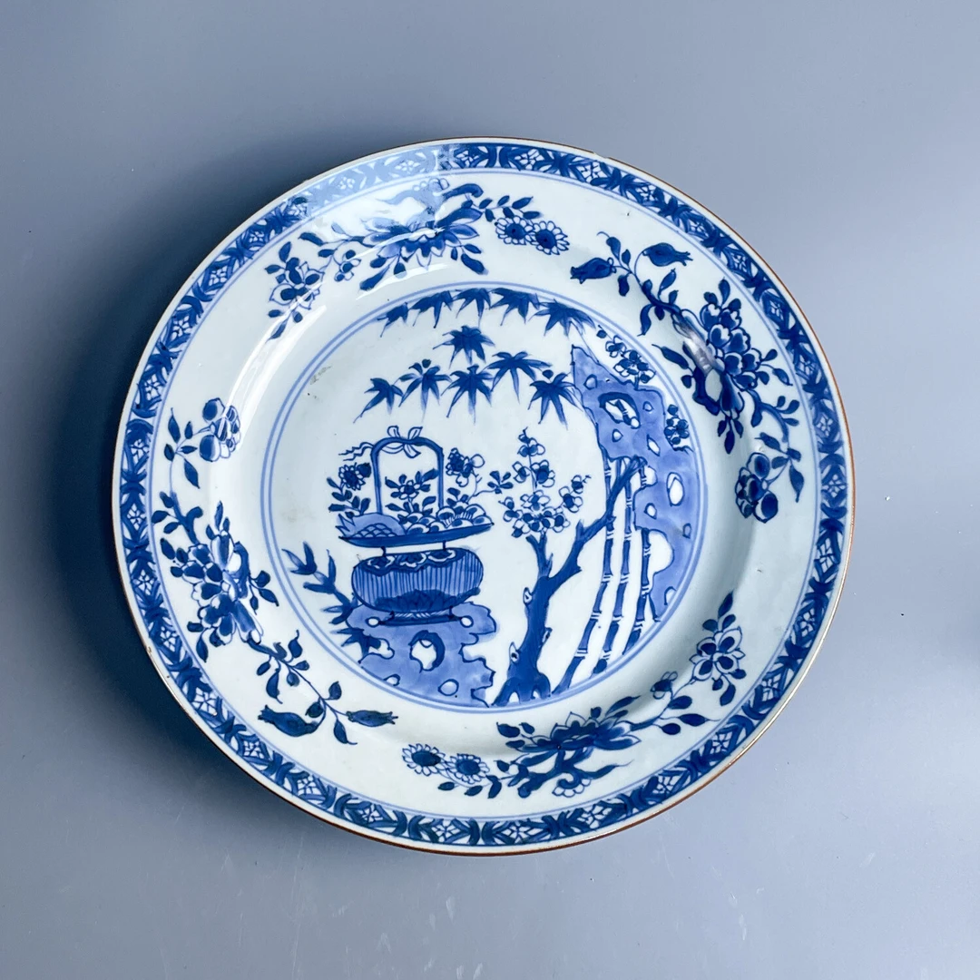 M25KG002A56 - 清康熙青花提篮花大盘