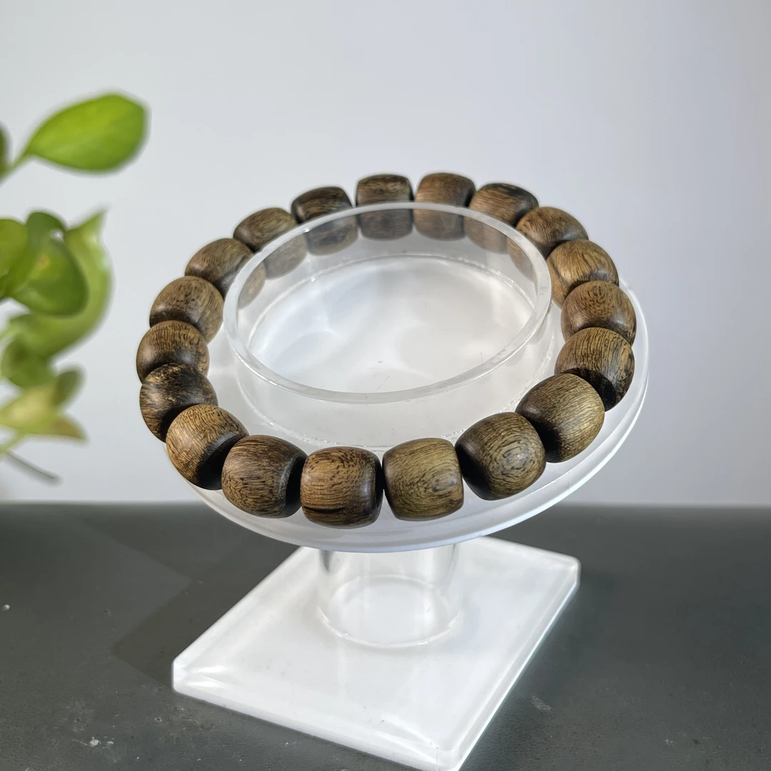 GXCX-015 沉香文莱鼓珠单圈手串17.4g 约：11mm*19颗