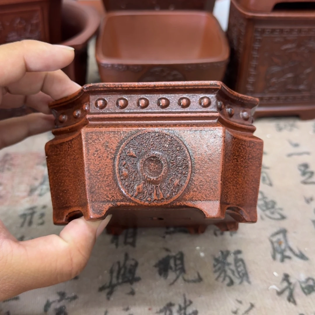 紫砂花盆10.5x6内经紫砂花盆