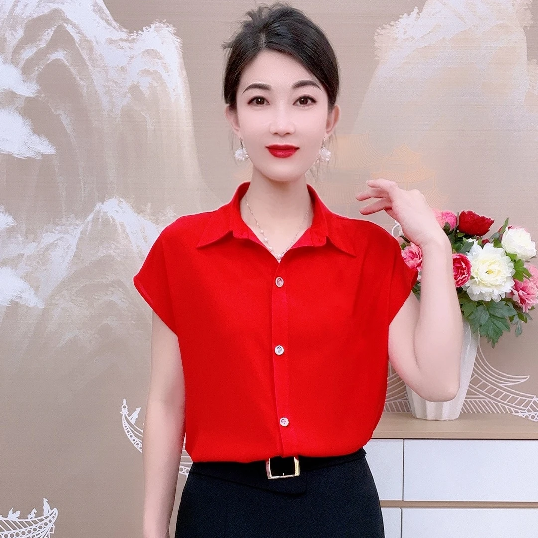 667款美林麻纯色衬衣休闲百搭气质显瘦大码衬衫女士设计感上衣