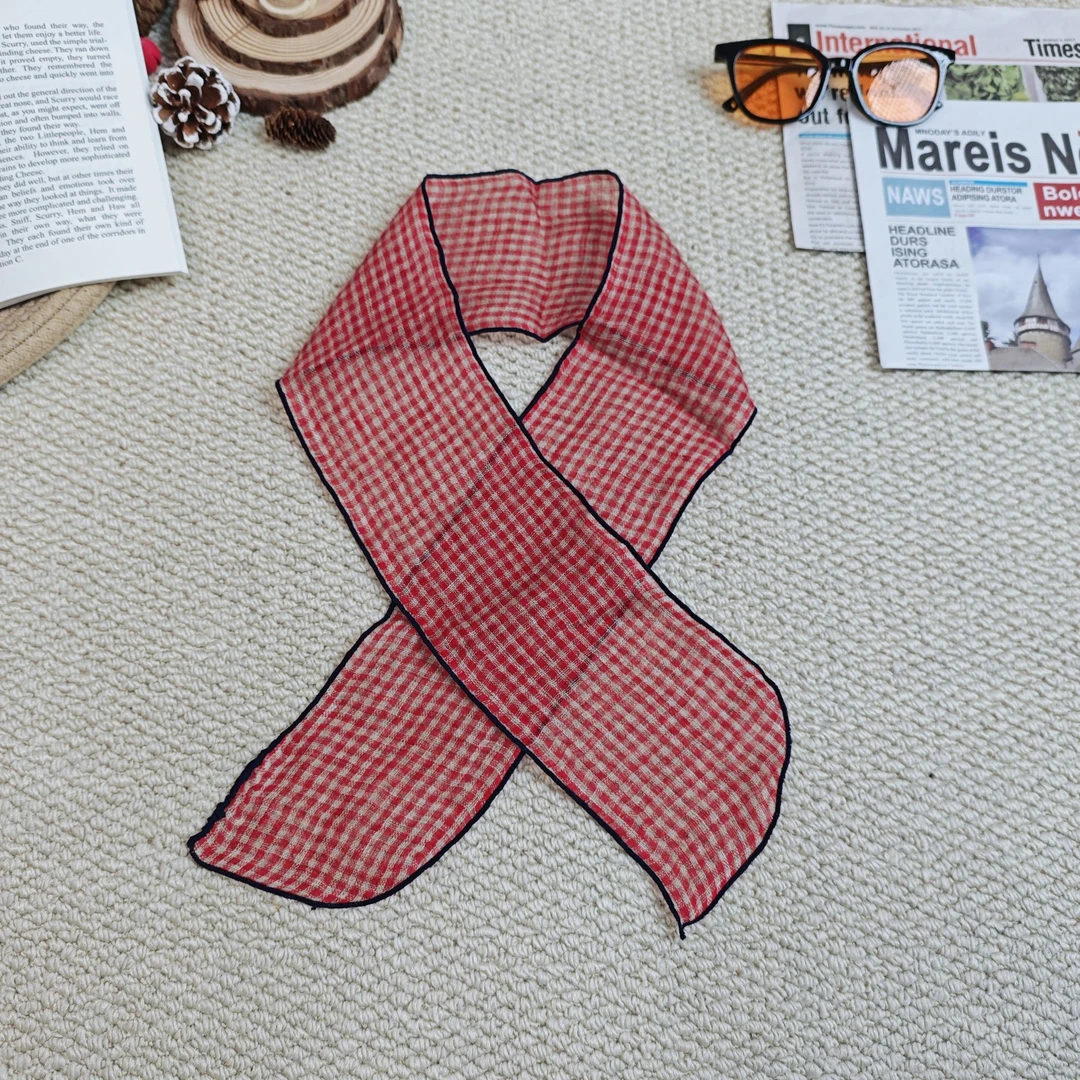 2025春季新款休闲格子显气质丝巾9926