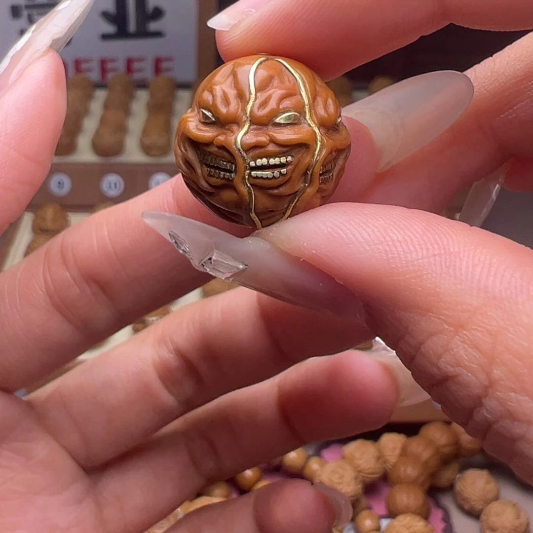 文玩核桃把件镶嵌款一念心魔18➕尺寸全品有正常封口线
