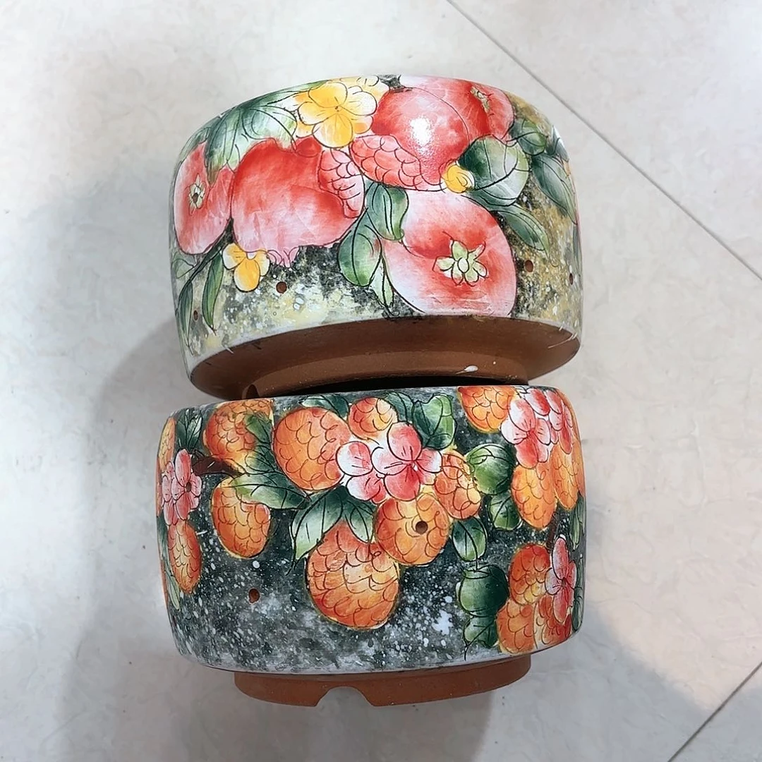 紫砂花盆何****)手工花盆默认微瑕