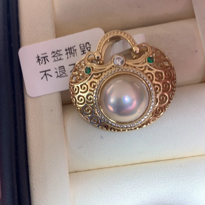 银S925镶嵌颈饰拼合珍珠（马贝珠）