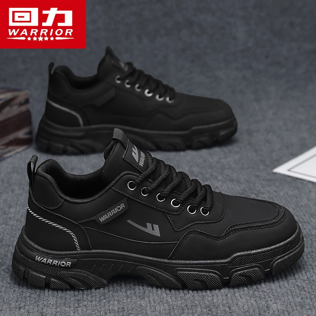 回力男鞋冬季2025新款厨房防滑黑色耐脏工作鞋劳保工装马丁靴潮鞋