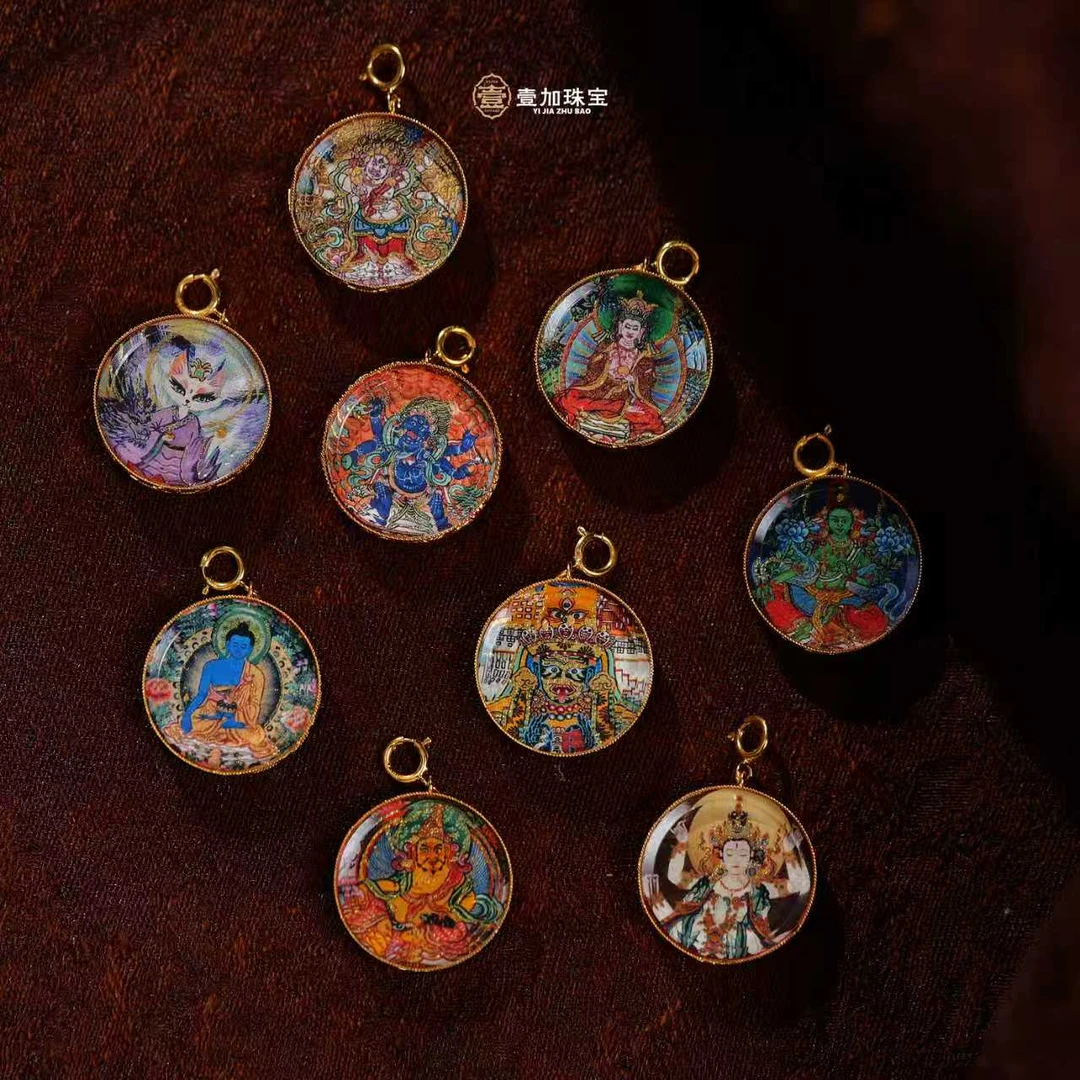 壹加小羊精选/18k金圆卡卡吊坠