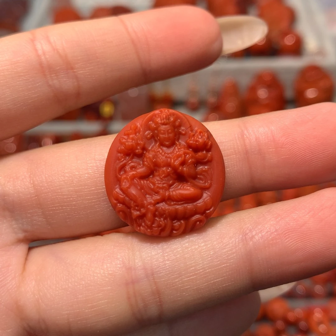 【闪购商品】未镶嵌圆牌观音南红玛瑙