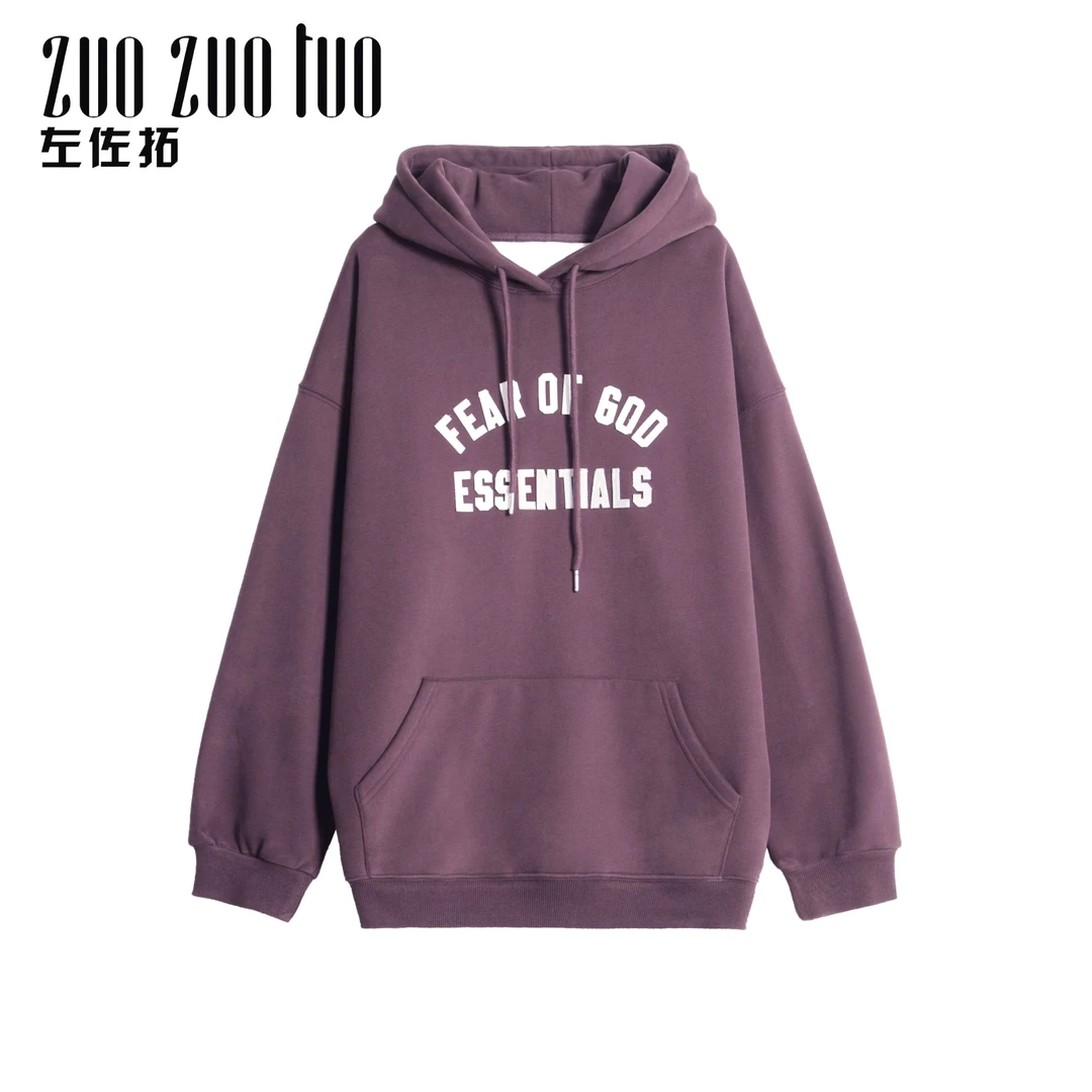 ZUOZUOTUO/左佐拓秋冬长袖时尚休闲宽松加绒情侣卫衣10085可赠