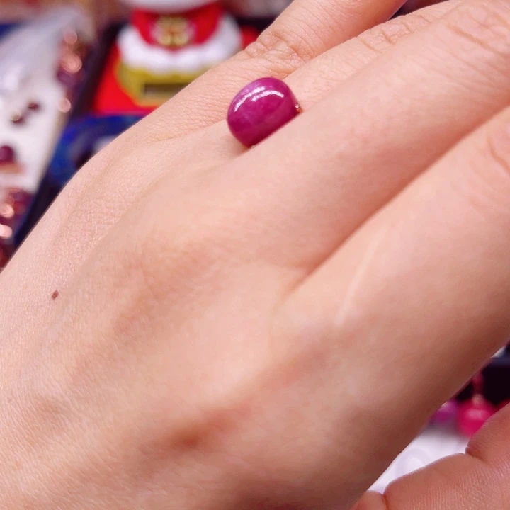 戒指银S925镶嵌红宝石