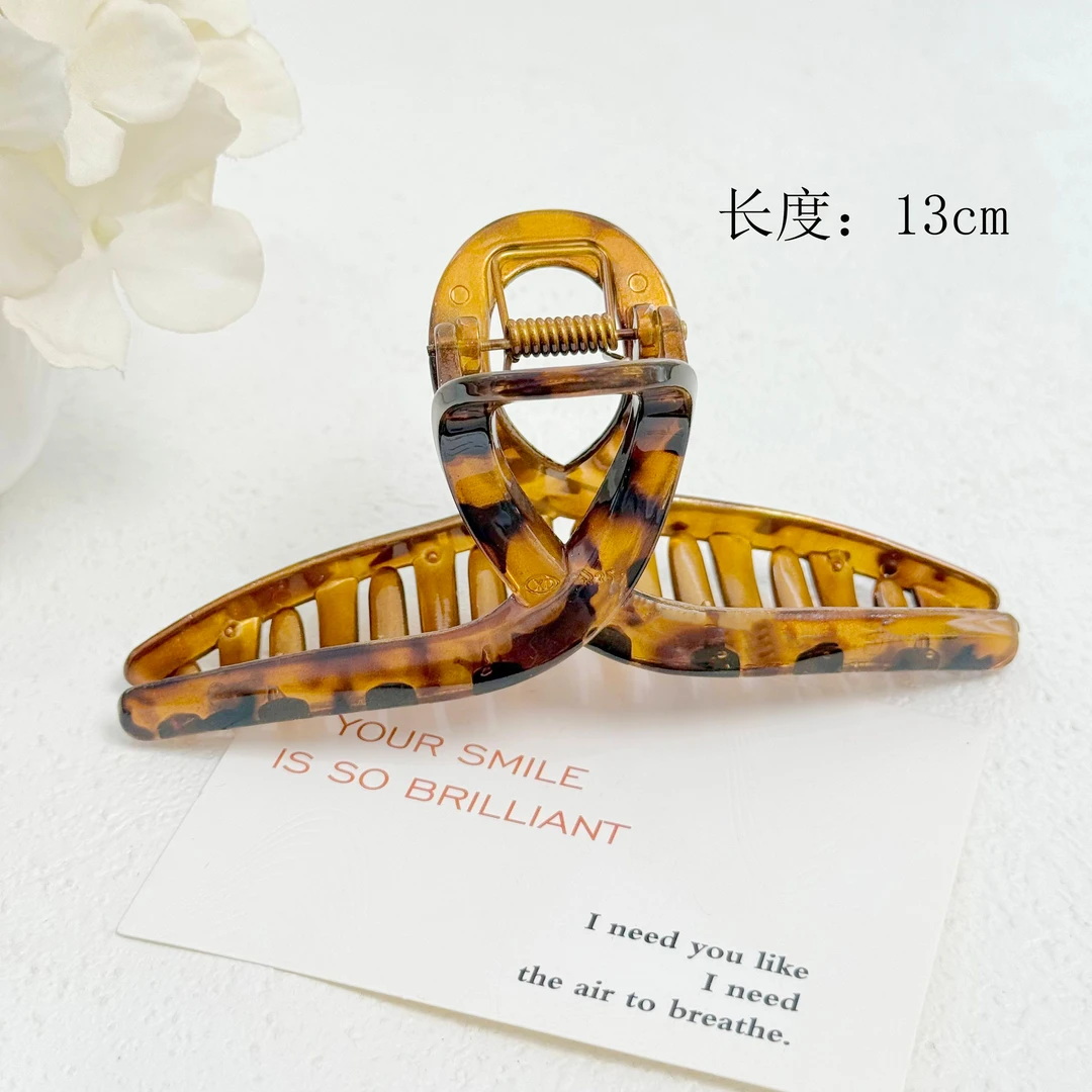 BAOSHATI/宝莎缇F-596百搭简约豹纹抓夹13CM