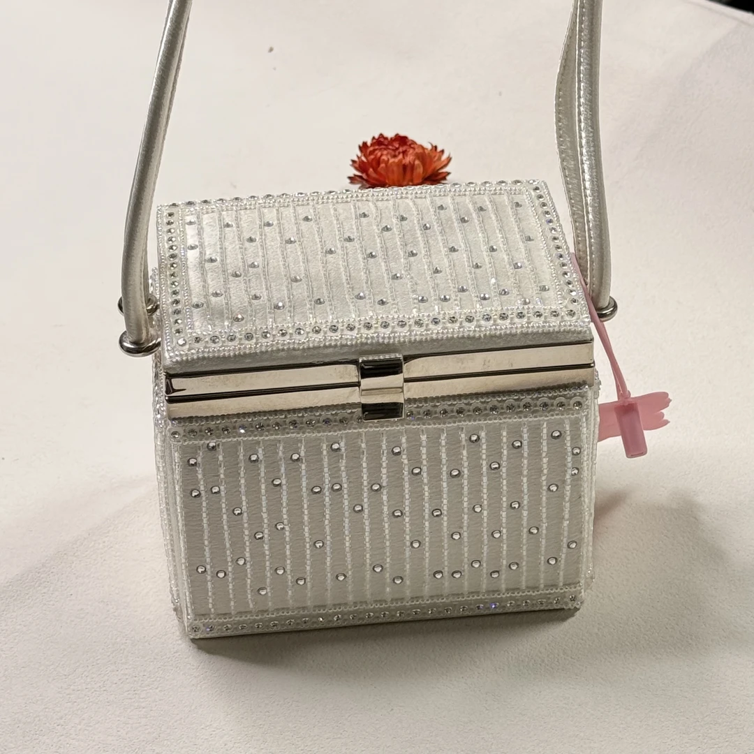 【六六中古】孤品精美闪闪手提包化妆包th9026