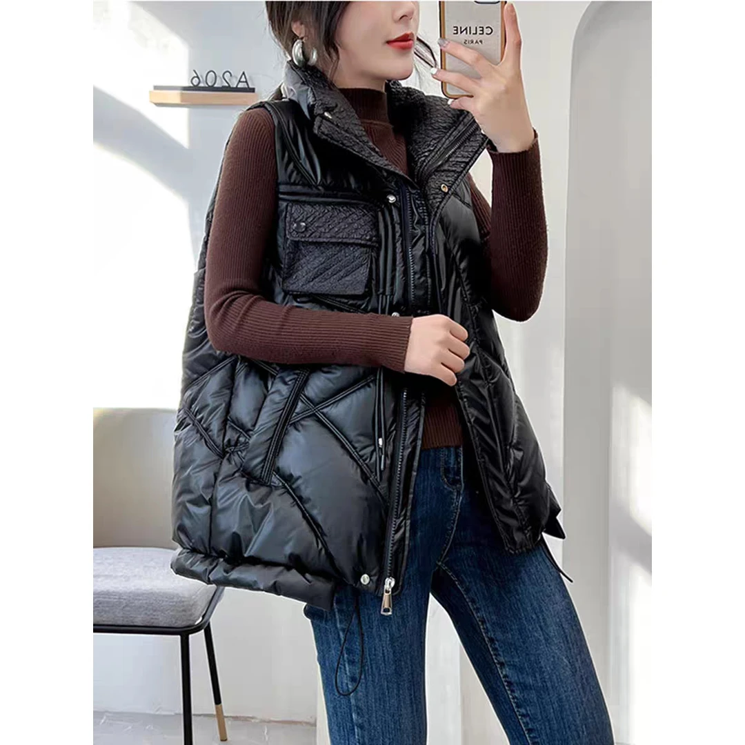 款秋冬小香风新款外穿背心时尚百搭马甲女士立领潮流休闲