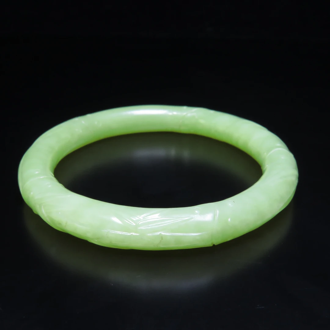 民国竹节纹黄玉镯/MZ604911/和田玉/民族文物