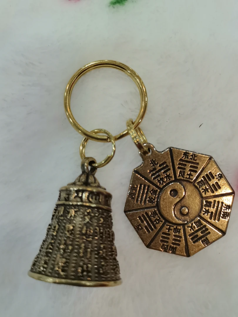 纯铜钥匙扣八卦铃铛挂件