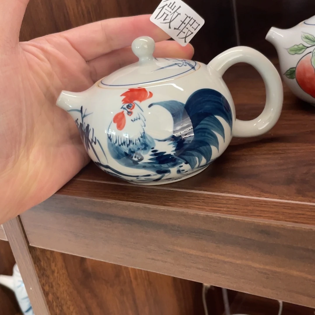 釉下手绘茶具微瑕