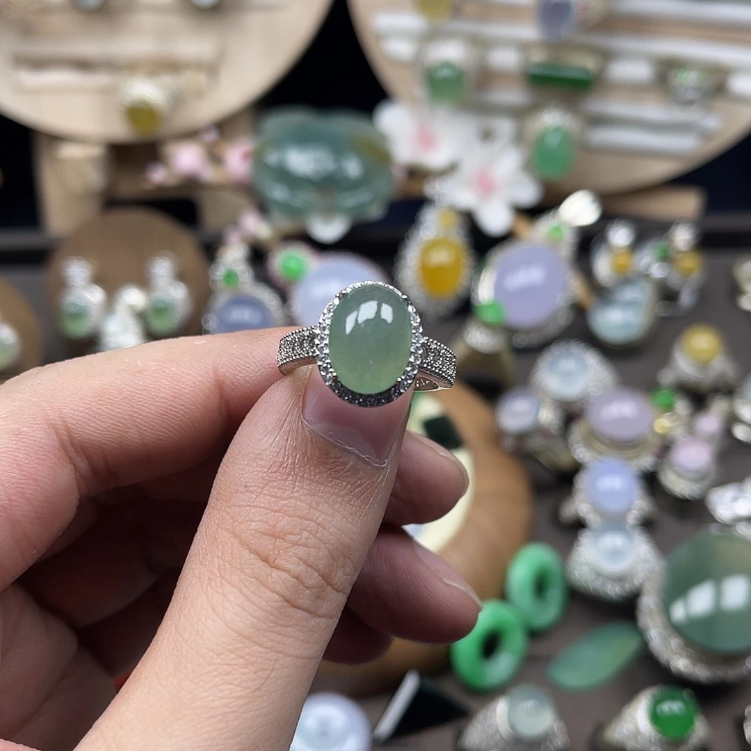 翡翠银S925镶嵌戒指