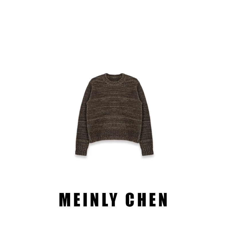 【MEINLY  CHEN】【小棕熊】高端设计师款圆领秋冬百搭毛针织衫70521