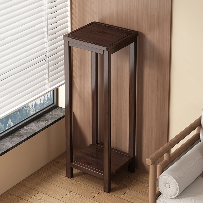 中式实木落地式花架花台客厅阳台室内多层收纳放花架子花盆置物架