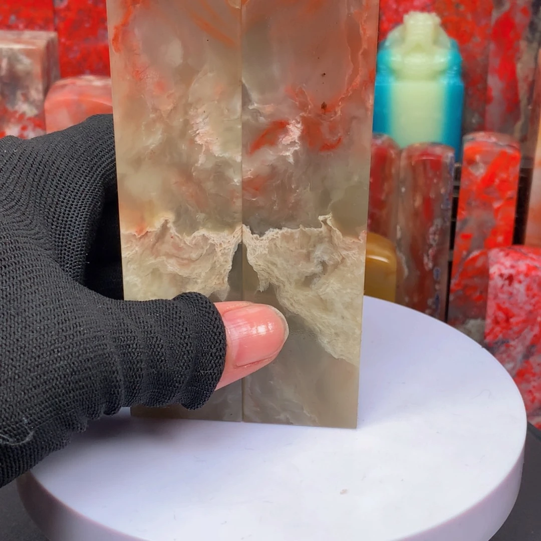 昌化石行*1红花冻印章