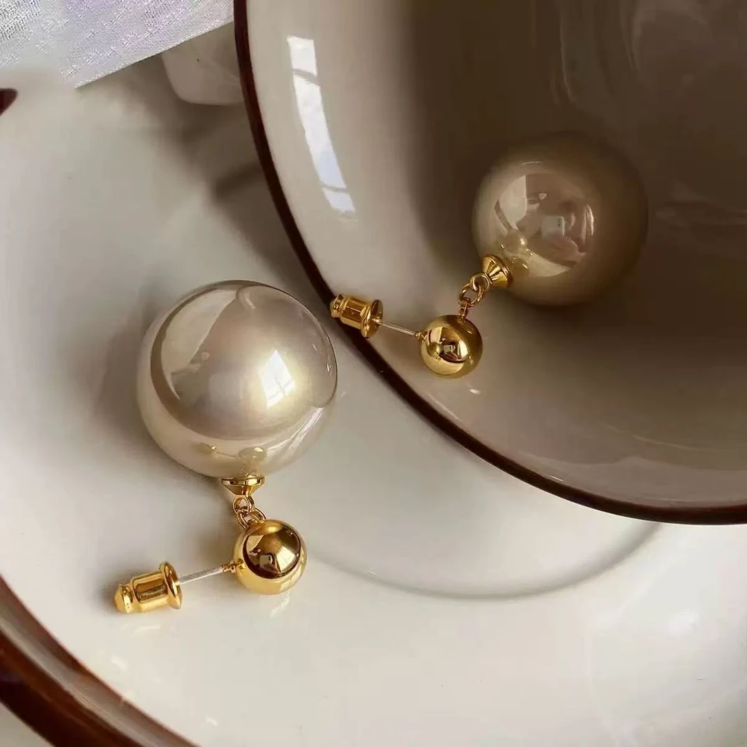 铜合金仿珍珠耳饰 【新品上新】高定轻奢珠珠耳钉A95