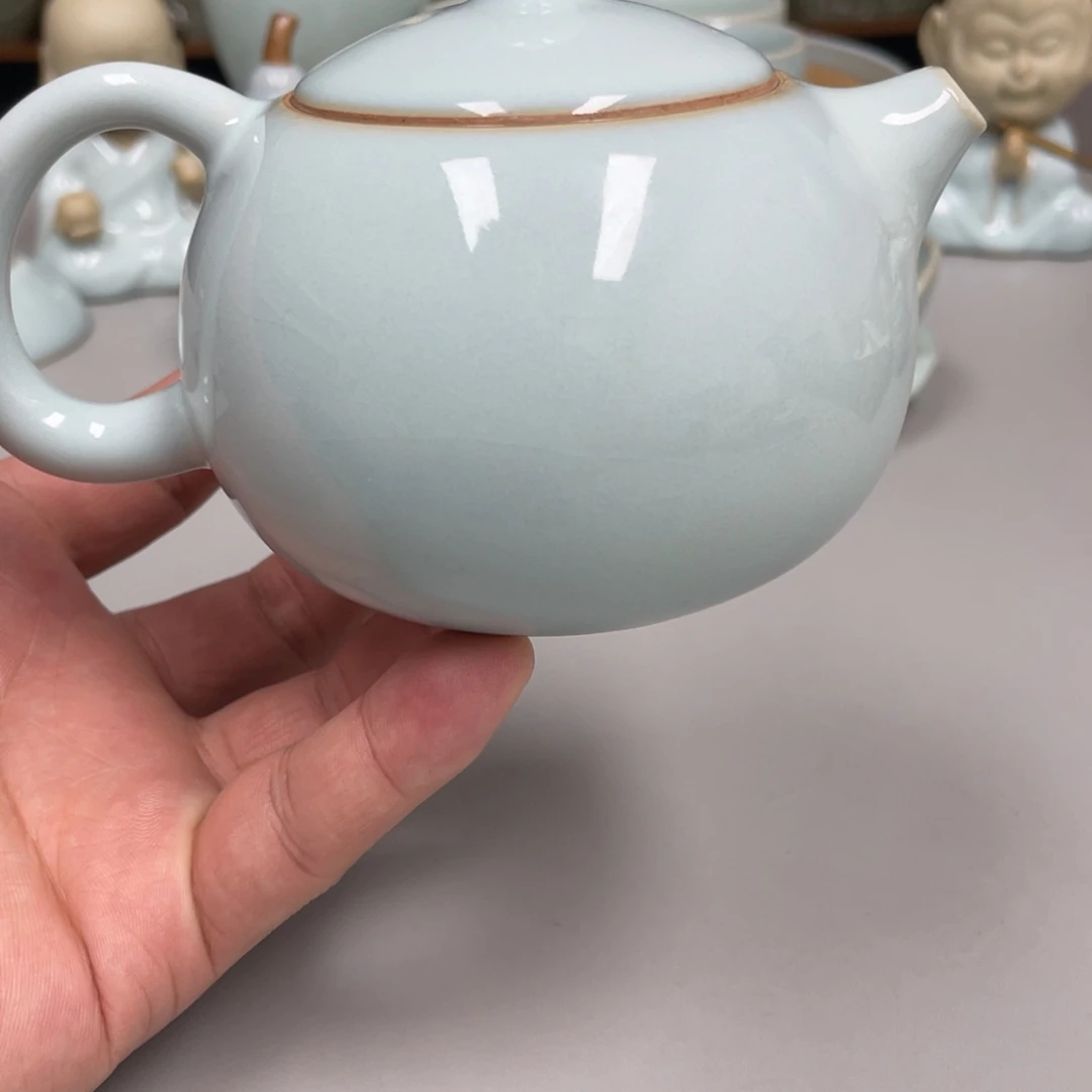 雅***人瓷天青色瑕张君老师西施壶