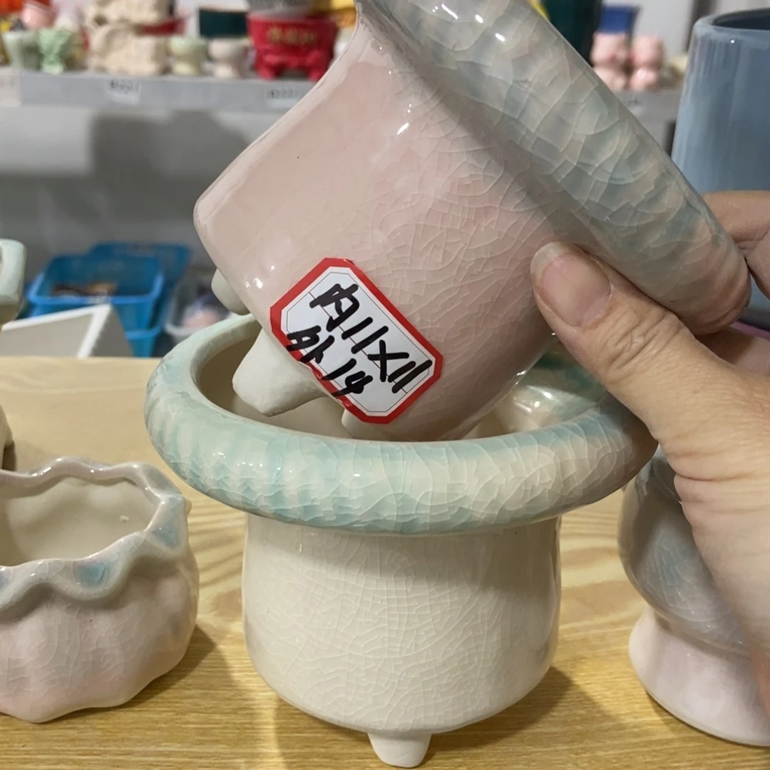 红陶高温陶瓷花盆