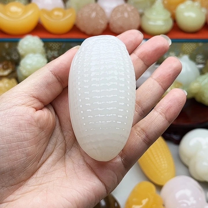 V****石材玉米手把摆件