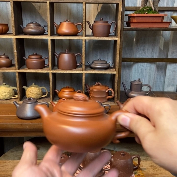 茶壶紫砂全手工朱泥仿古壶容量280左右