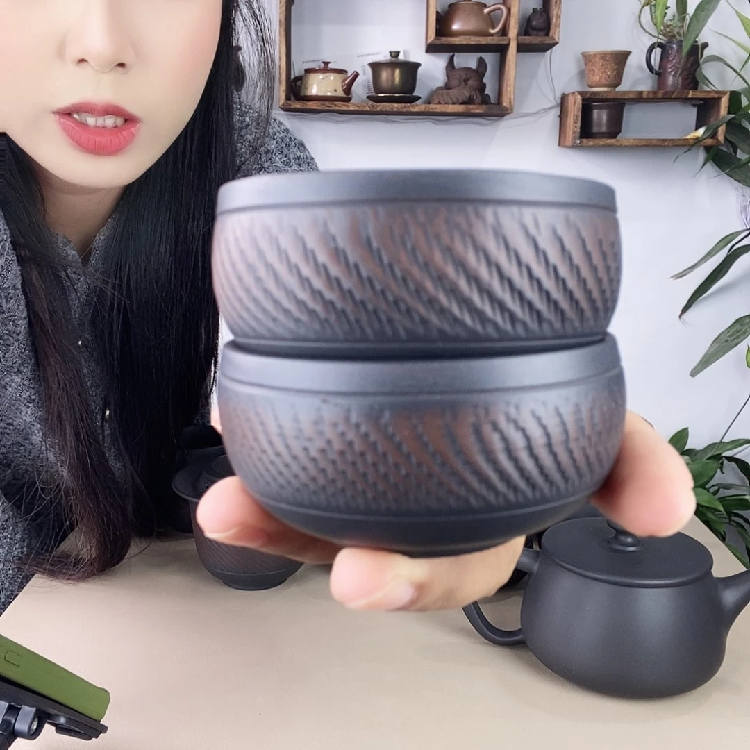 好建水紫陶轮回客杯两只