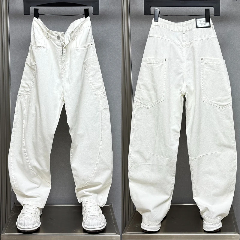 夏季新款美式高街休闲裤男士宽松直筒阔腿裤子痞帅纯色百搭长裤子