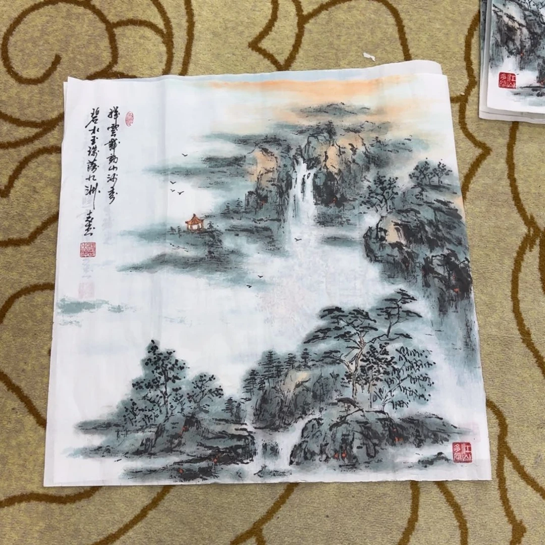 国画杨志杰四尺斗方山水艺