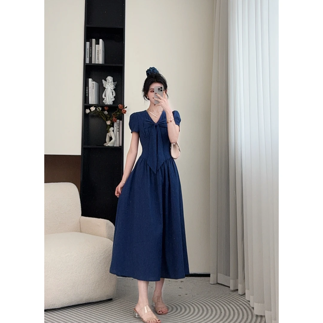小八定制25夏法式气质甜美可爱风格衣服显瘦短袖连衣裙 00041 LSC