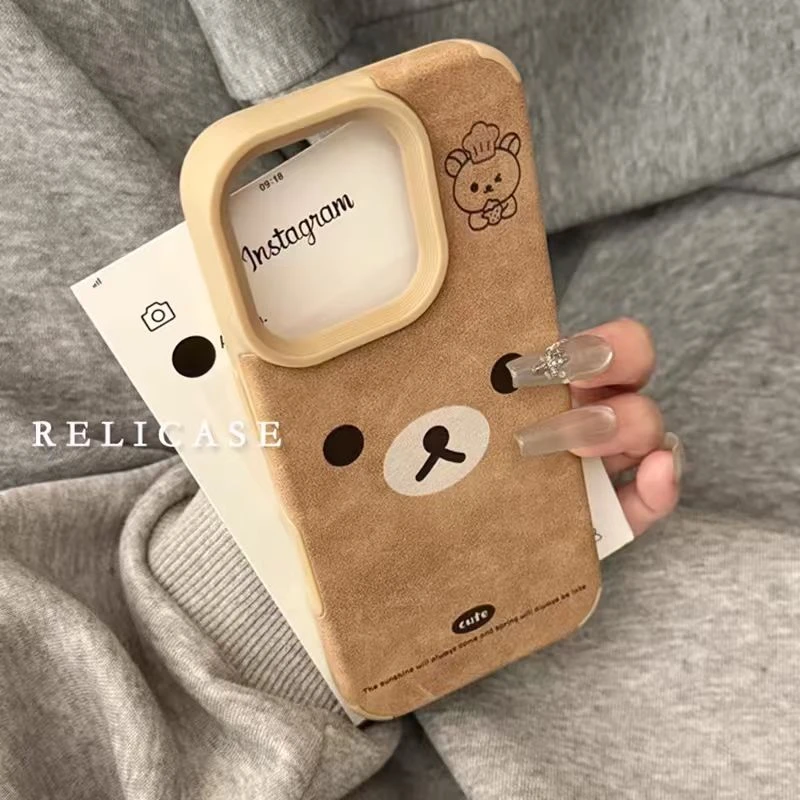 轻松熊表情适用苹果16手机壳iPhone16Pro高级12/15Pro女/14proMax