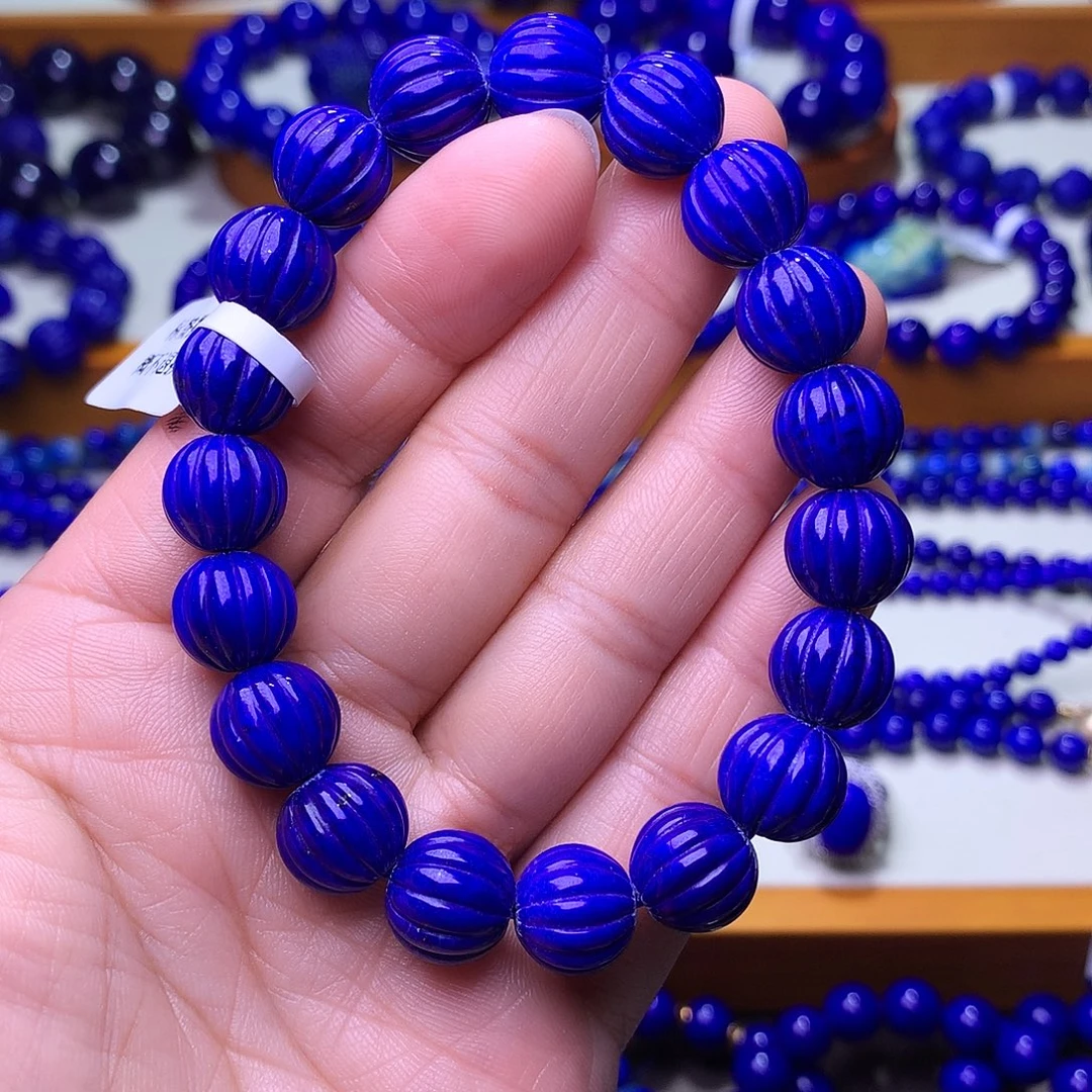 青金石未镶嵌手串10.3m天花板帝王青3318