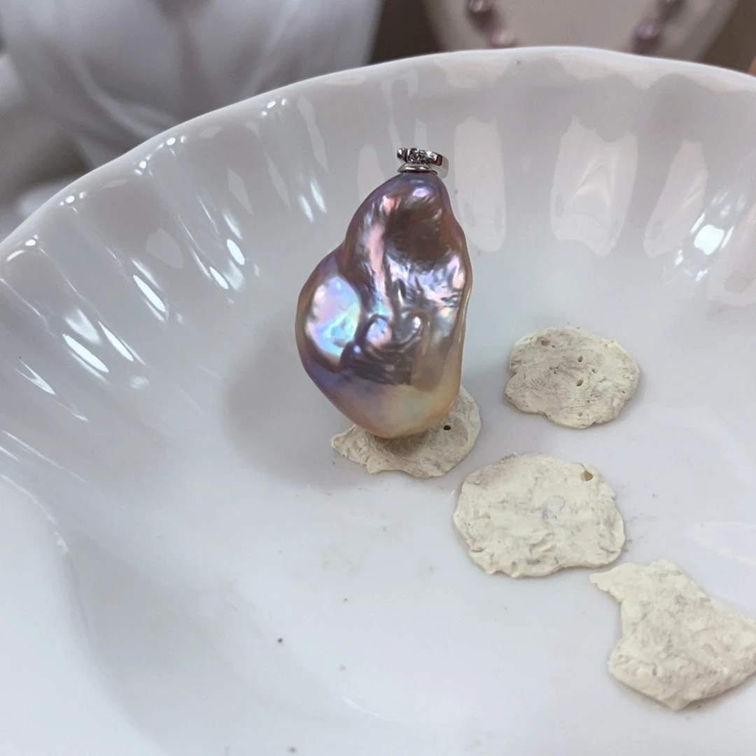 淡水珍珠银S925镶嵌颈饰