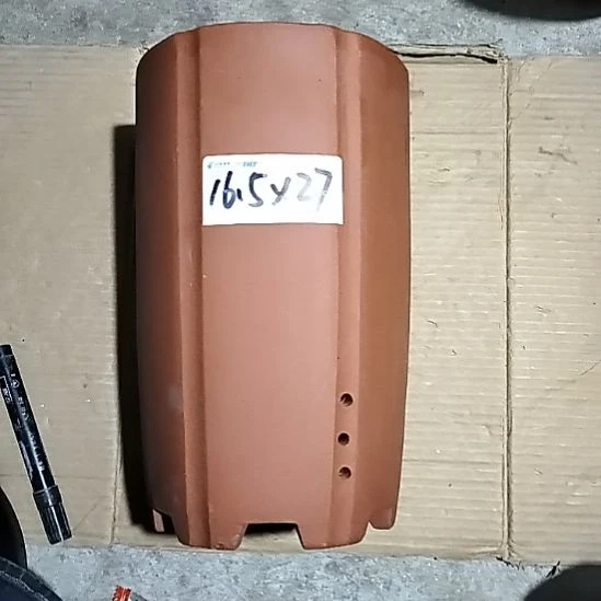 紫砂红泥抽角六方