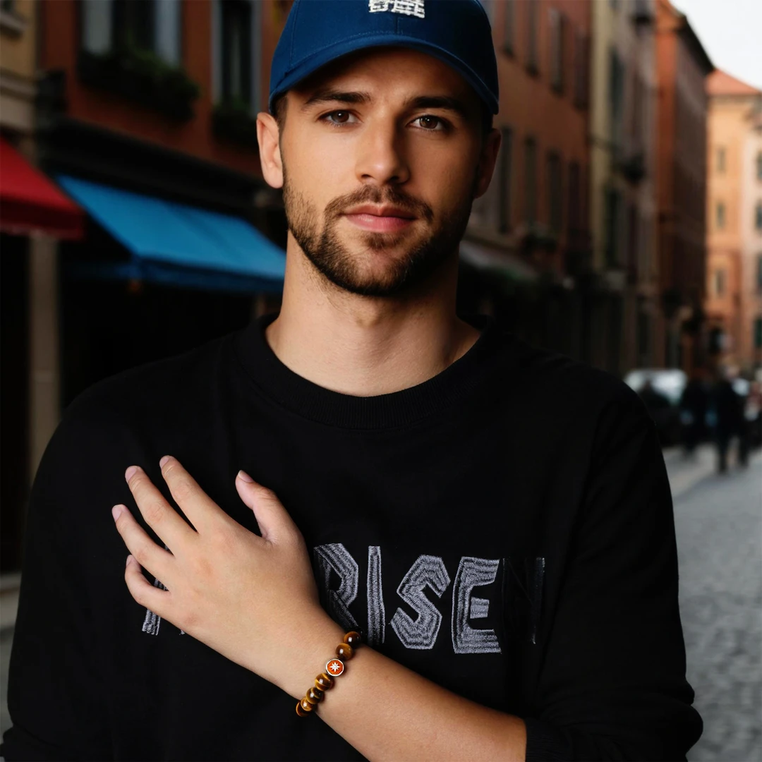 虎眼五角星手链 银S925 男女同款手链