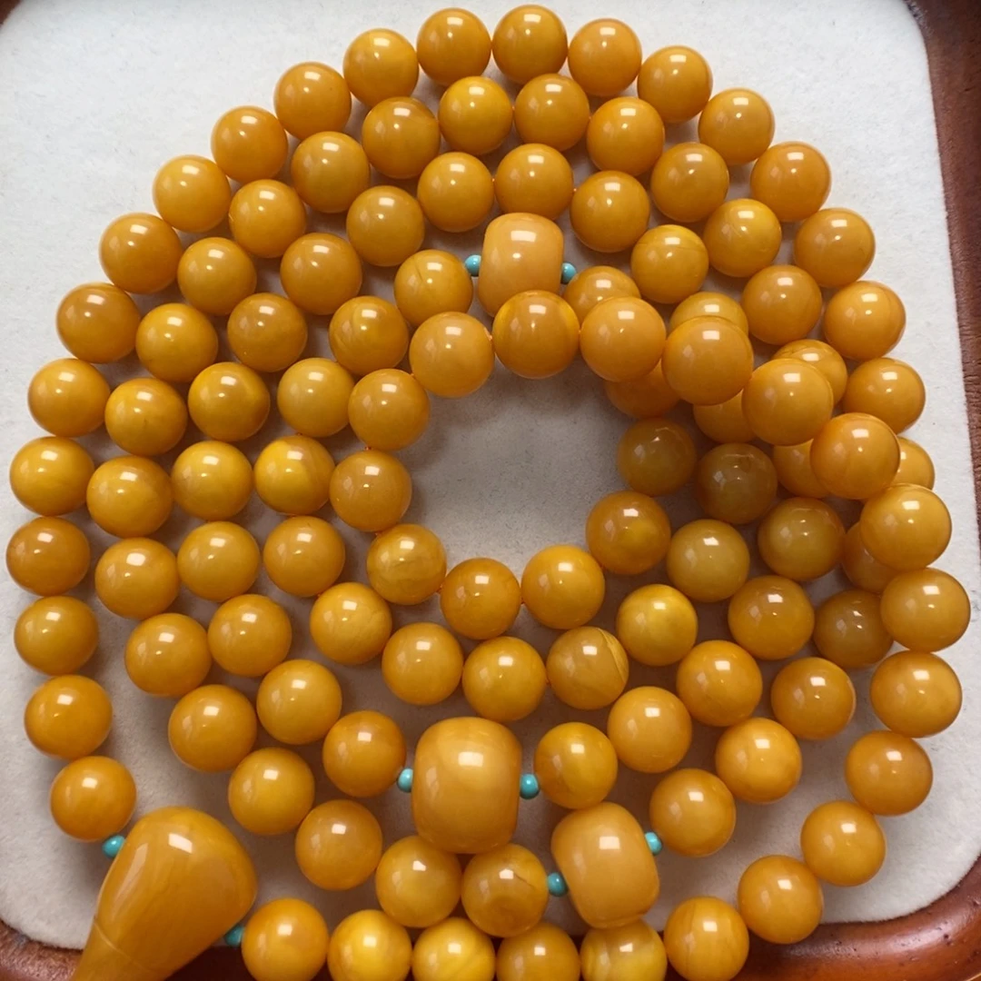 蜜蜡未镶嵌项链108