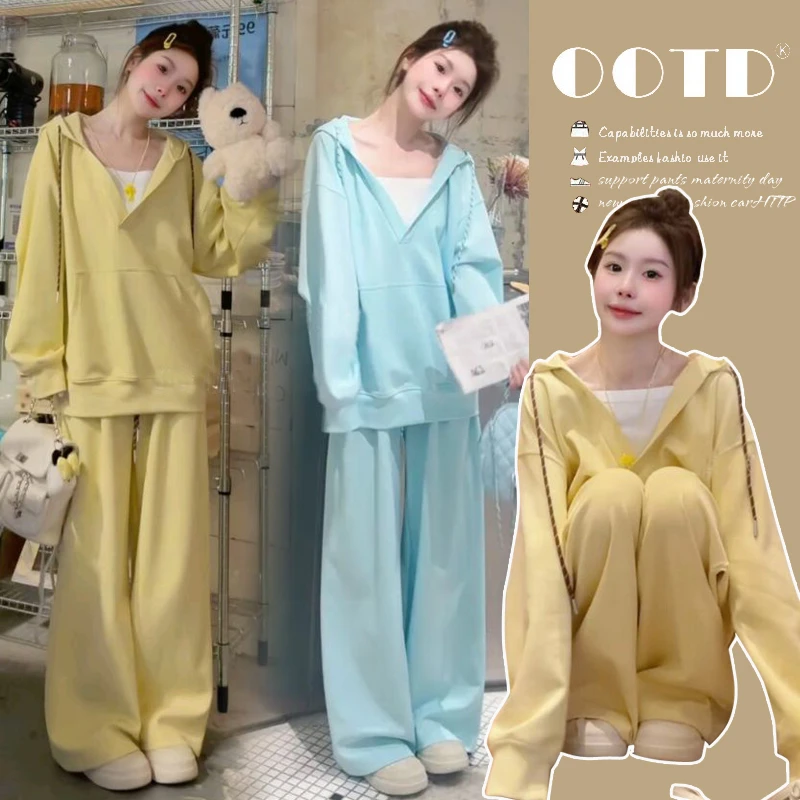 早秋款孕妇装秋季套装减龄气质宽松长袖卫衣休闲运动阔腿裤两件套